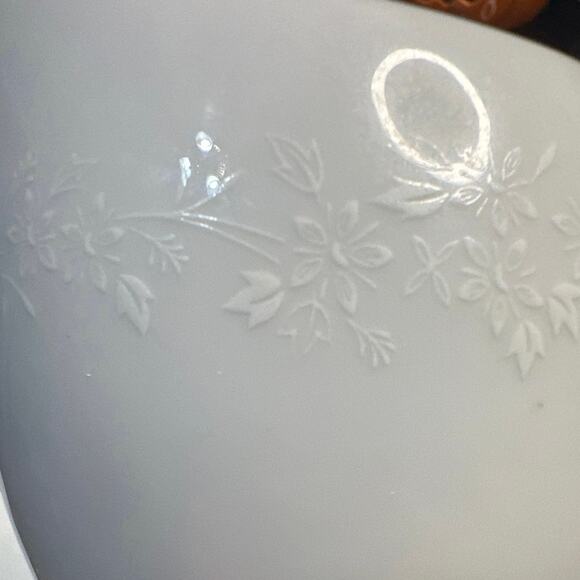 Replacement piece-Creamer  Enchantment Silver trim white flower print  10 oz - Picture 9 of 9